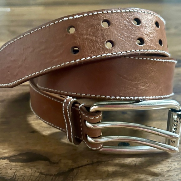 Express • Men’s • Double Prong • Needle Buckle • Brown • Leather • Medium •Belt - Picture 6 of 16